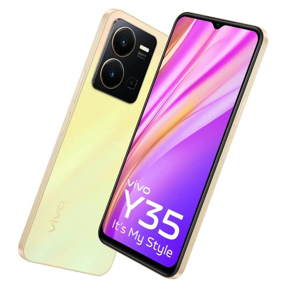 (Refurbished) Vivo Y35 (Dawn Gold, 8GB RAM, 128GB Storage) - Image 3