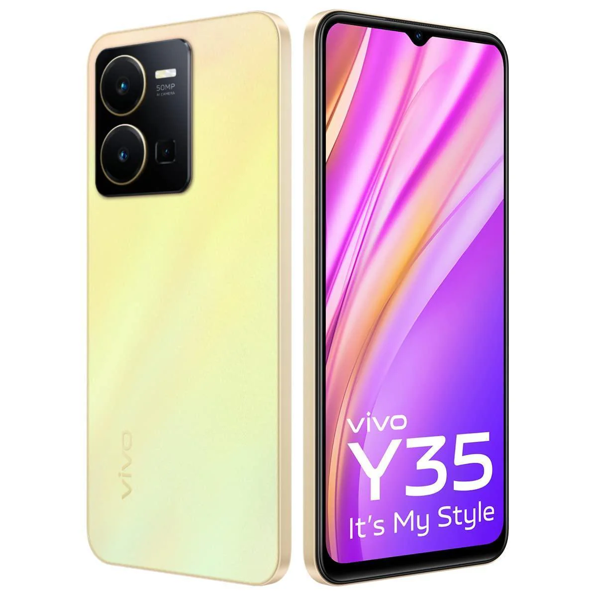 (Refurbished) Vivo Y35 (Dawn Gold, 8GB RAM, 128GB Storage) - Image 4
