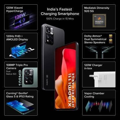 (Refurbished) Xiaomi 11i 5G Hypercharge (Stealth Black, 8GB RAM, 128GB Storage), Medium, (MZB0A55IN) - Image 2