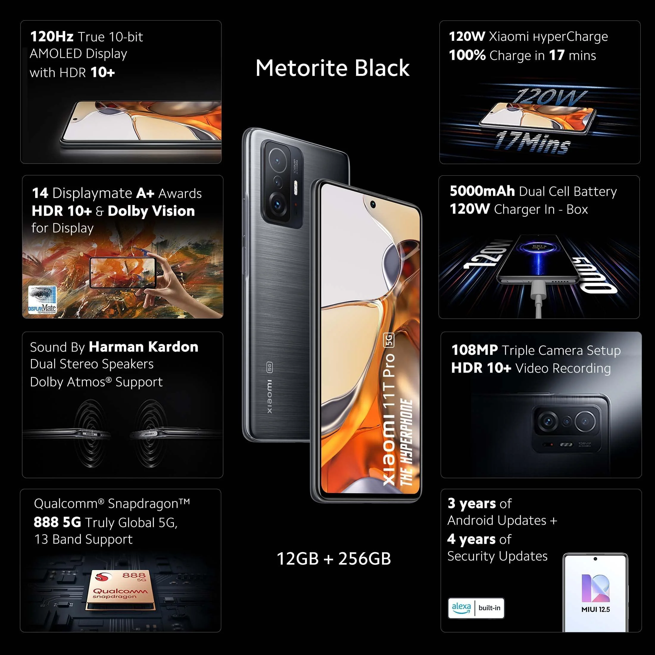 (Refurbished) Xiaomi 11T Pro 5G Hyperphone(Meteorite Black,12GB RAM,256GB Storage) - Image 7