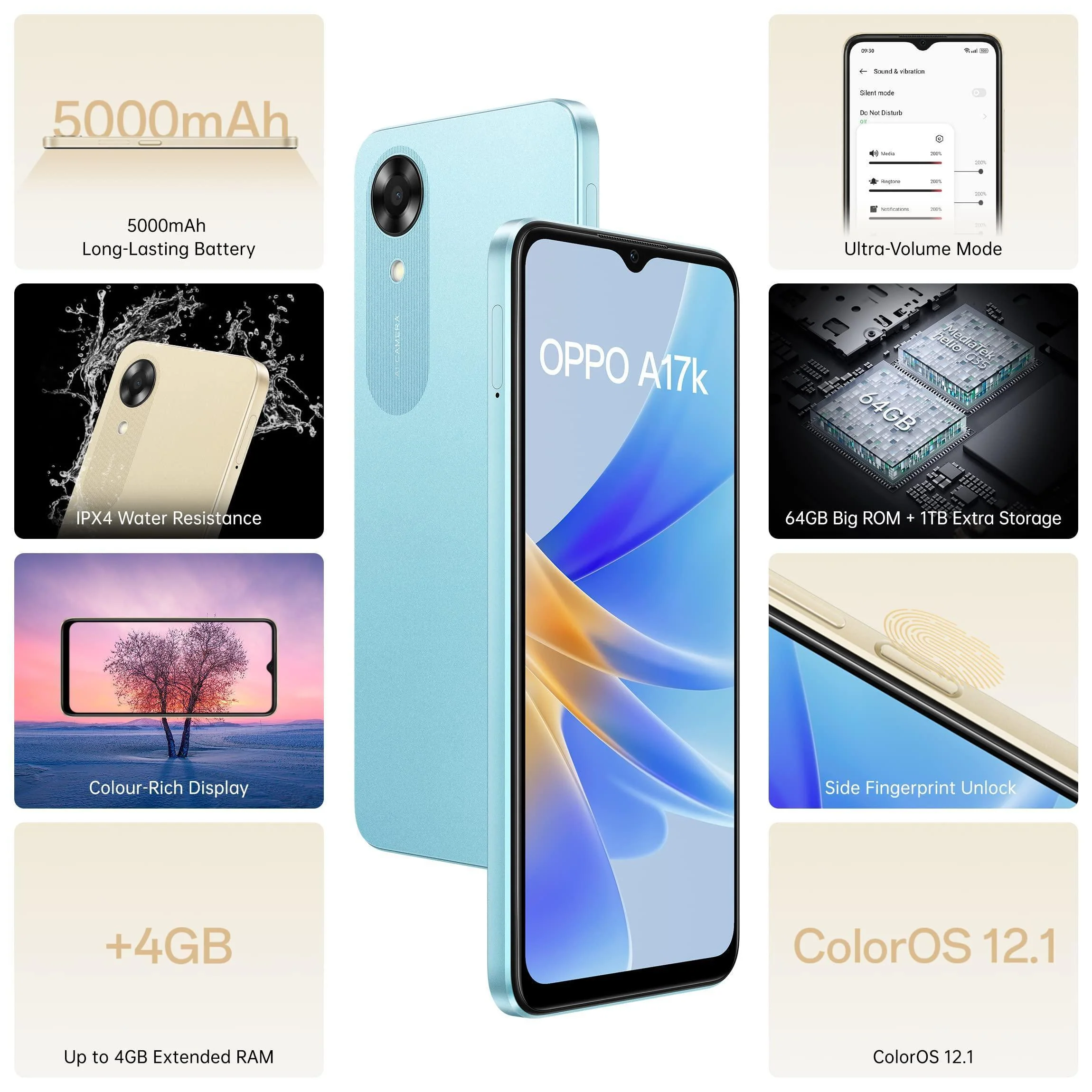 (Renewed) Oppo A17k (Blue, 3GB RAM, 64GB Storage) Refurbished - Image 7