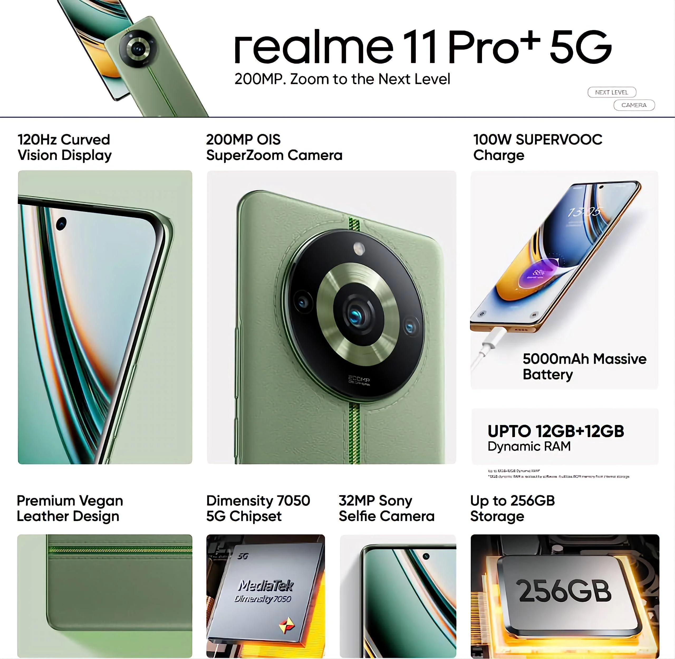 (Renewed) realme 11 Pro+ 5G (Oasis Green, 12GB RAM, 256GB Storage) - Image 8