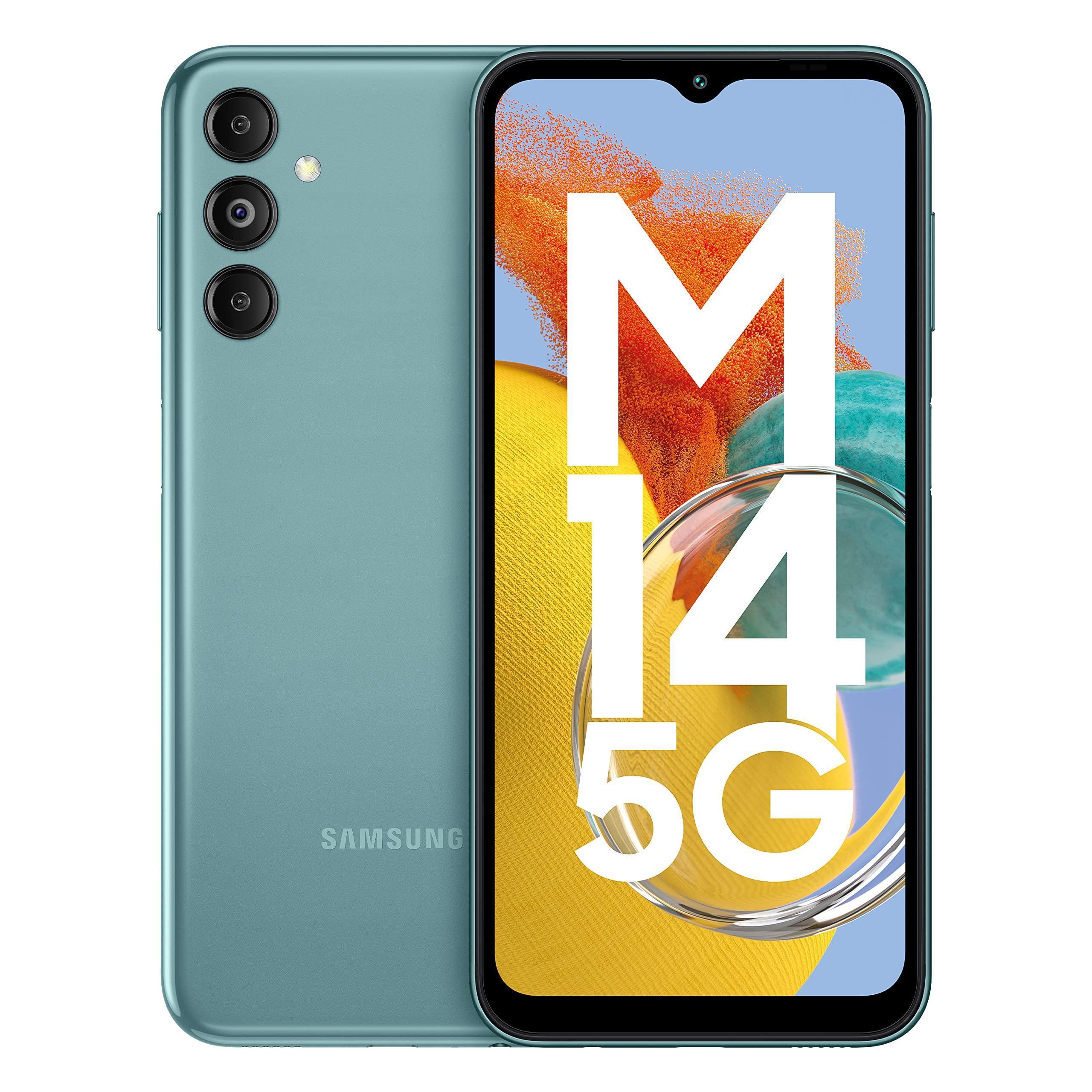 (Renewed) Samsung Galaxy M14 5G (Smoky Teal, 6GB, 128GB Storage) | 50MP Triple Cam | 6000 mAh Battery | 5nm Octa-Core Processor | 12GB RAM with RAM Plus | Android 13 | Without Charger