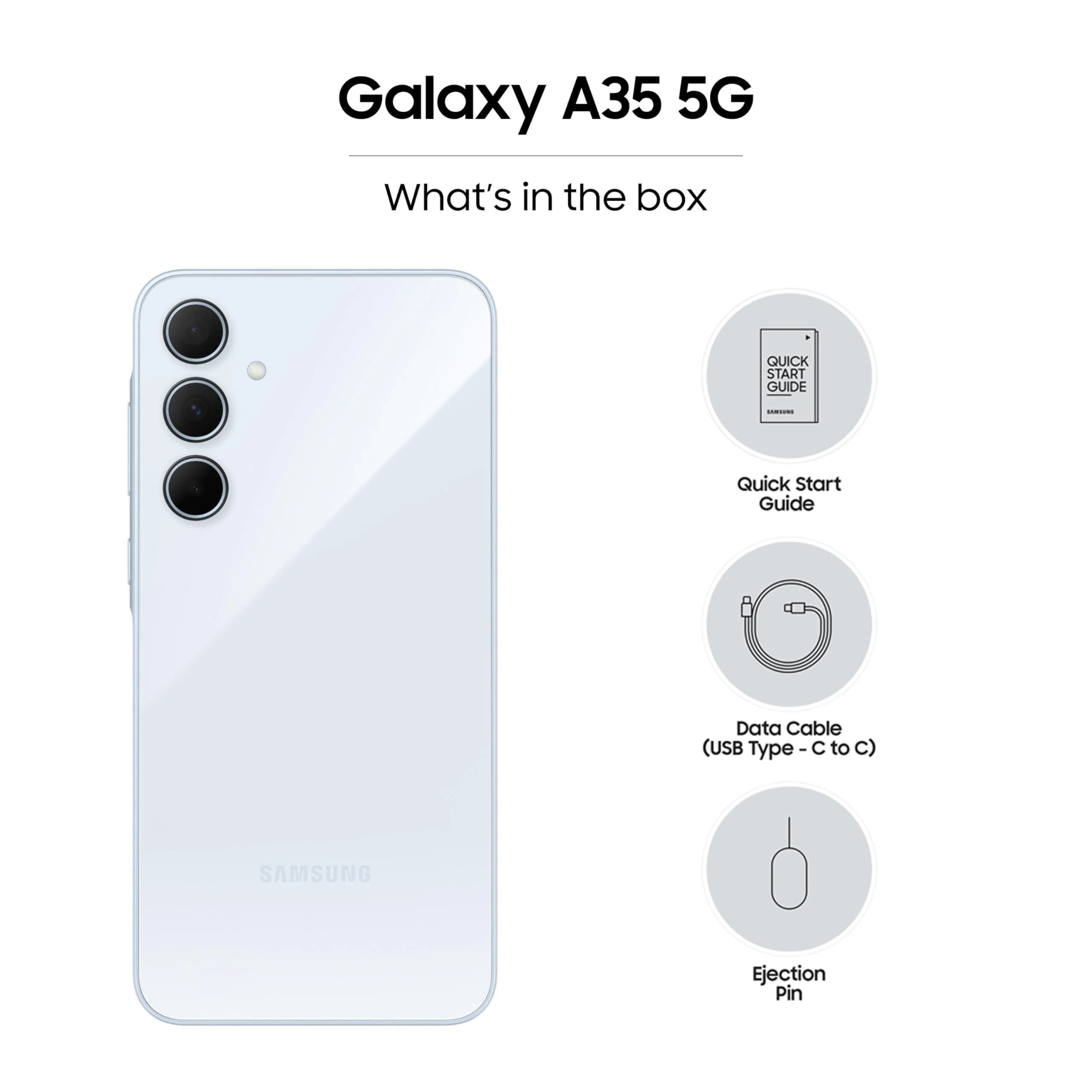 Samsung Galaxy A35 5G (Awesome Iceblue, 8GB RAM, 128GB Storage) Refurbished - Image 3