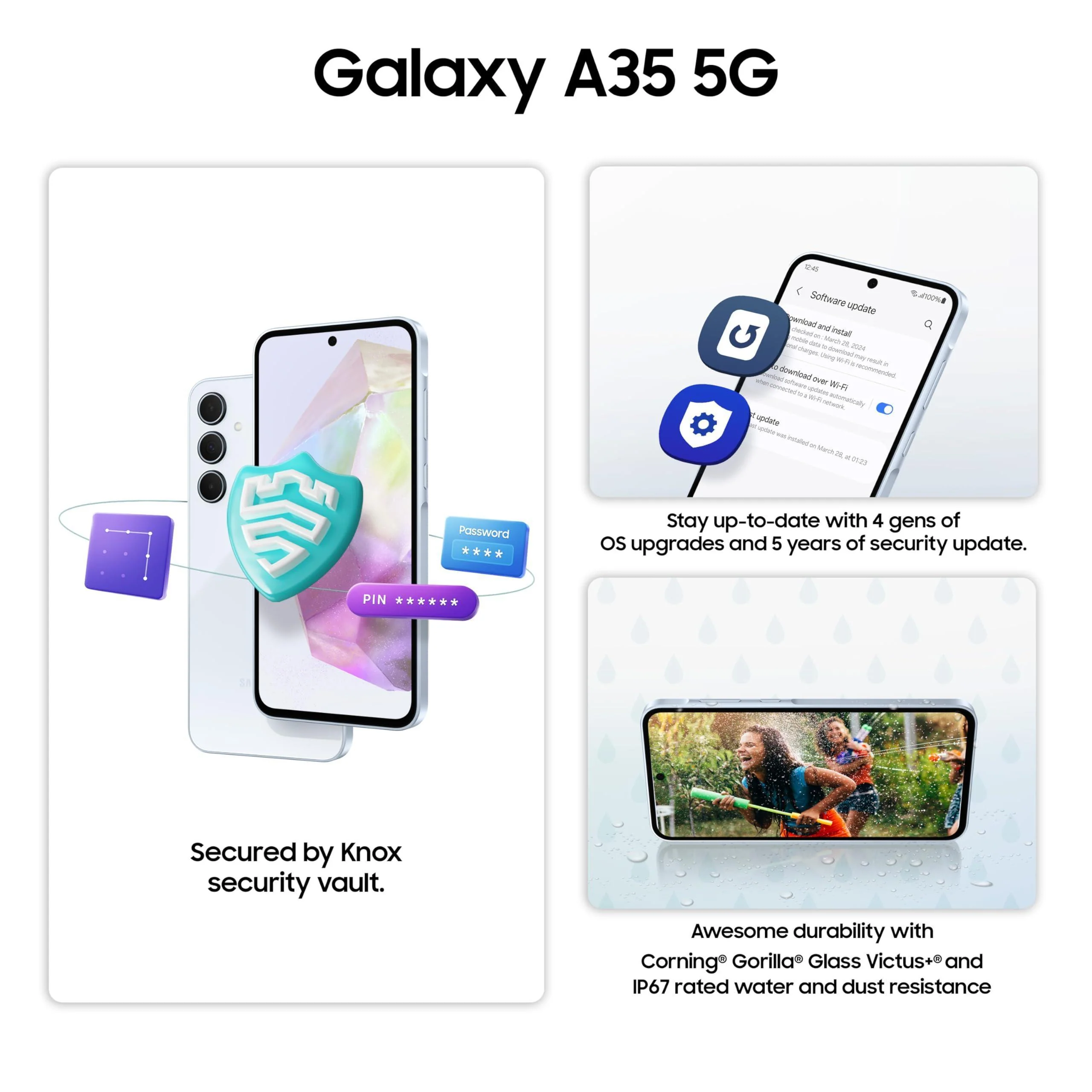Samsung Galaxy A35 5G (Awesome Lilac, 8GB RAM, 256GB Storage) | Premium Glass Back | 50 MP Main Camera (OIS) | Nightography | IP67 | Corning Gorilla Glass Victus+ | sAMOLED with Vision Booster - Image 5