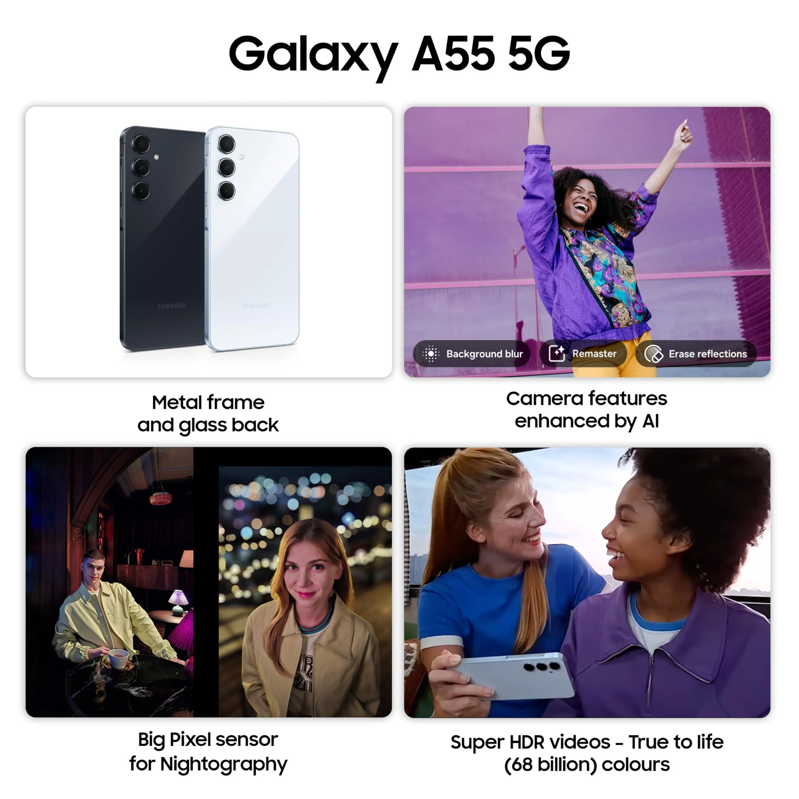 Samsung Galaxy A55 5G (Awesome Iceblue, 8GB RAM, 128GB Storage) | Metal Frame Refurbished - Image 6
