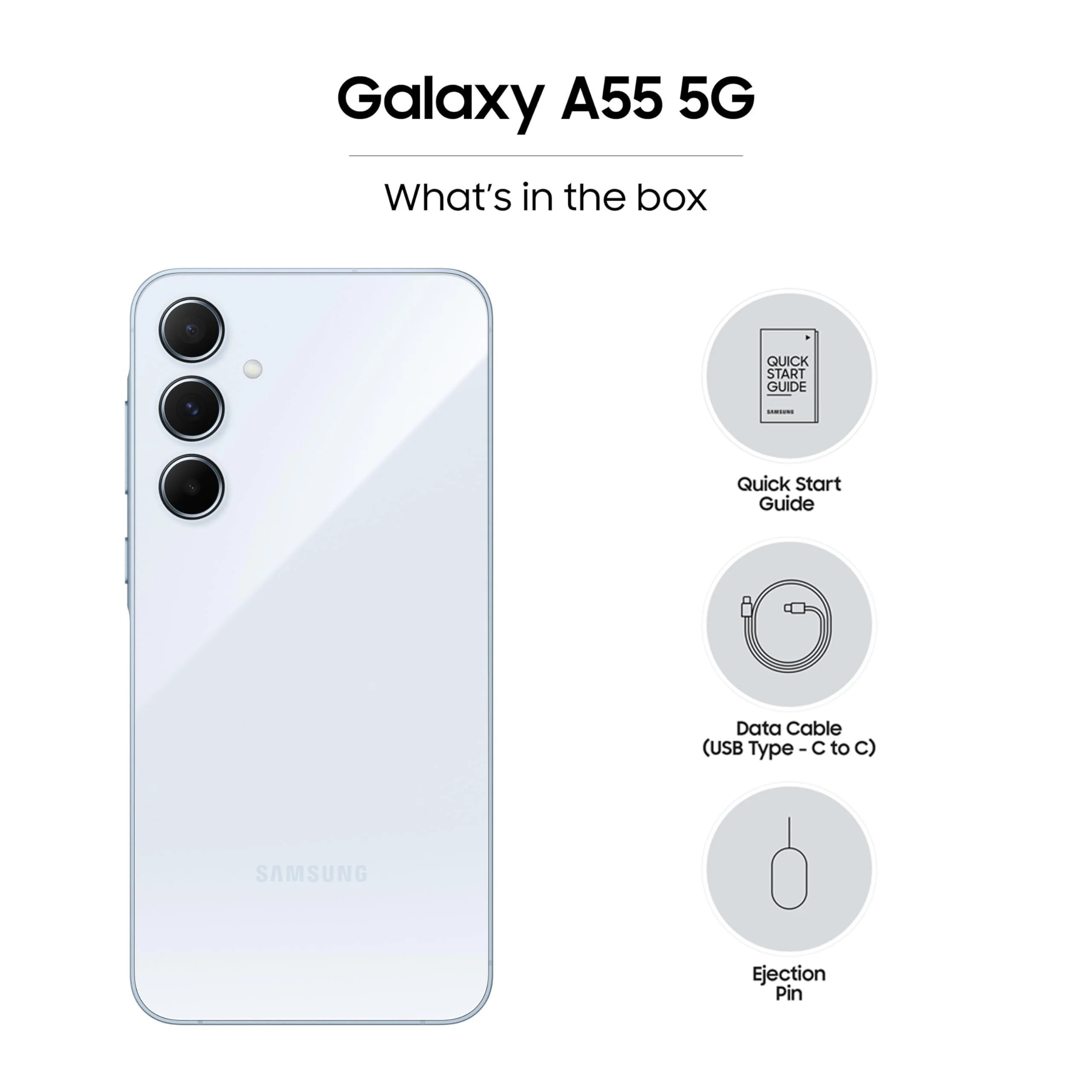 Samsung Galaxy A55 5G (Awesome Iceblue, 8GB RAM, 256GB Storage) | Metal Frame Refurbished - Image 3