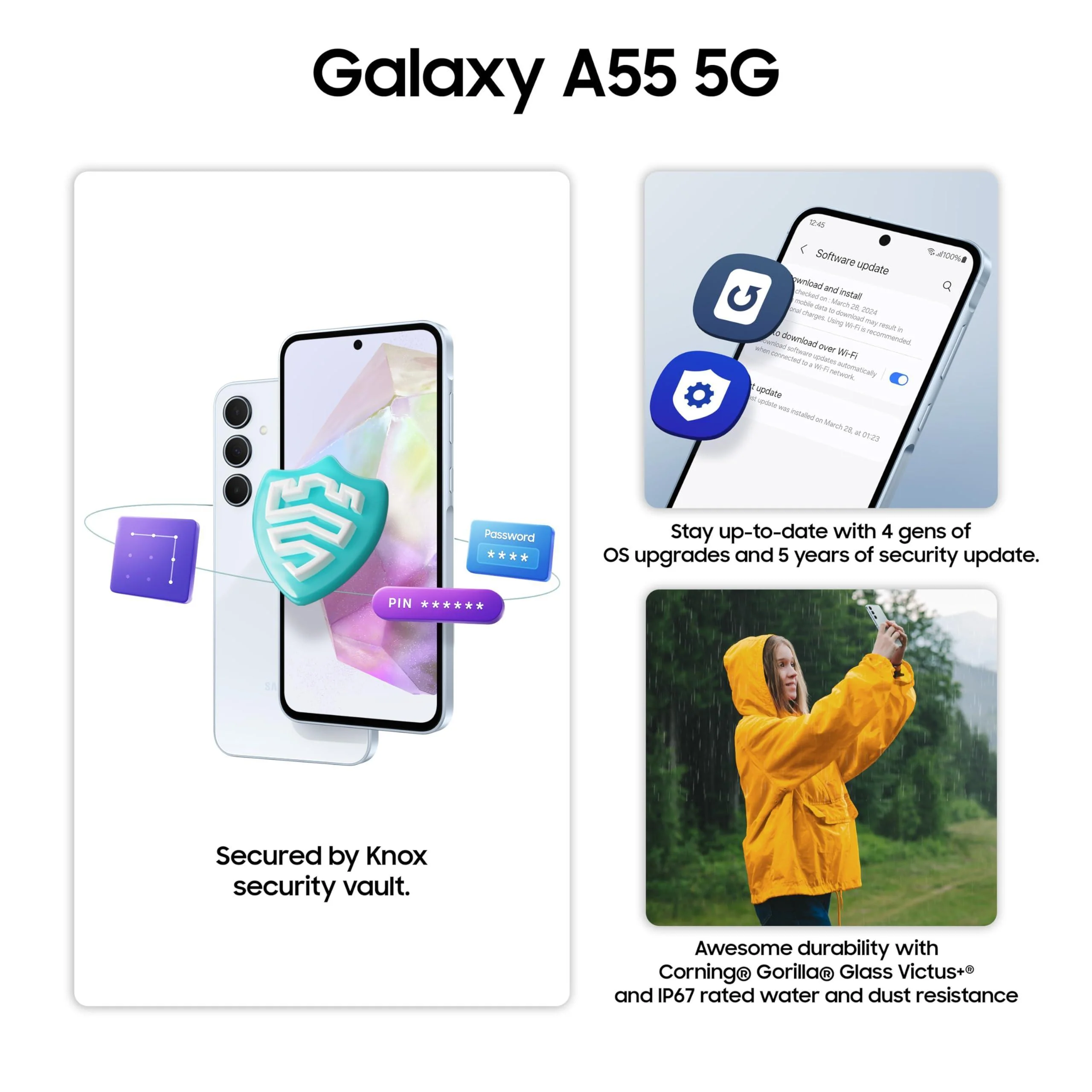 Samsung Galaxy A55 5G (Awesome Navy, 12GB RAM, 256GB Storage) Used - Image 4