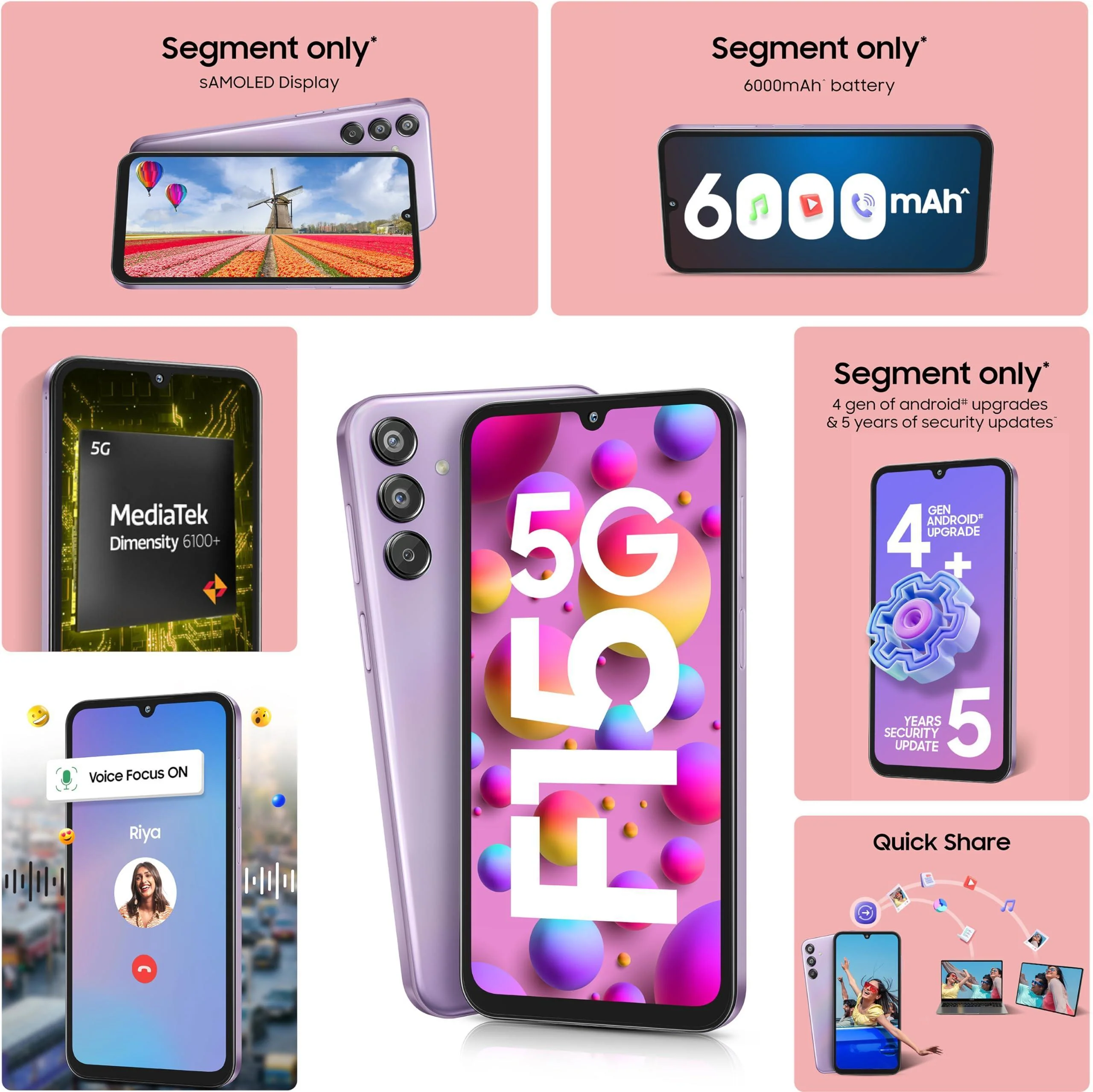 SAMSUNG Galaxy F15 5G 6GB RAM 128GB Storage (Groovy Violet) Refurbished - Image 6