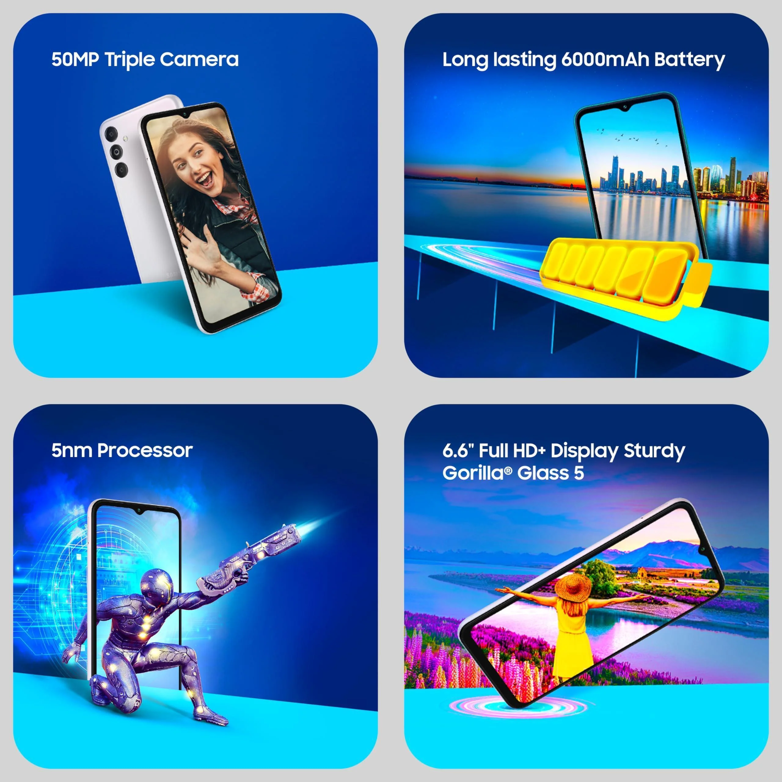 Samsung Galaxy M14 5G (Berry Blue,4GB,128GB)|50MP Triple Cam Preowned - Image 6