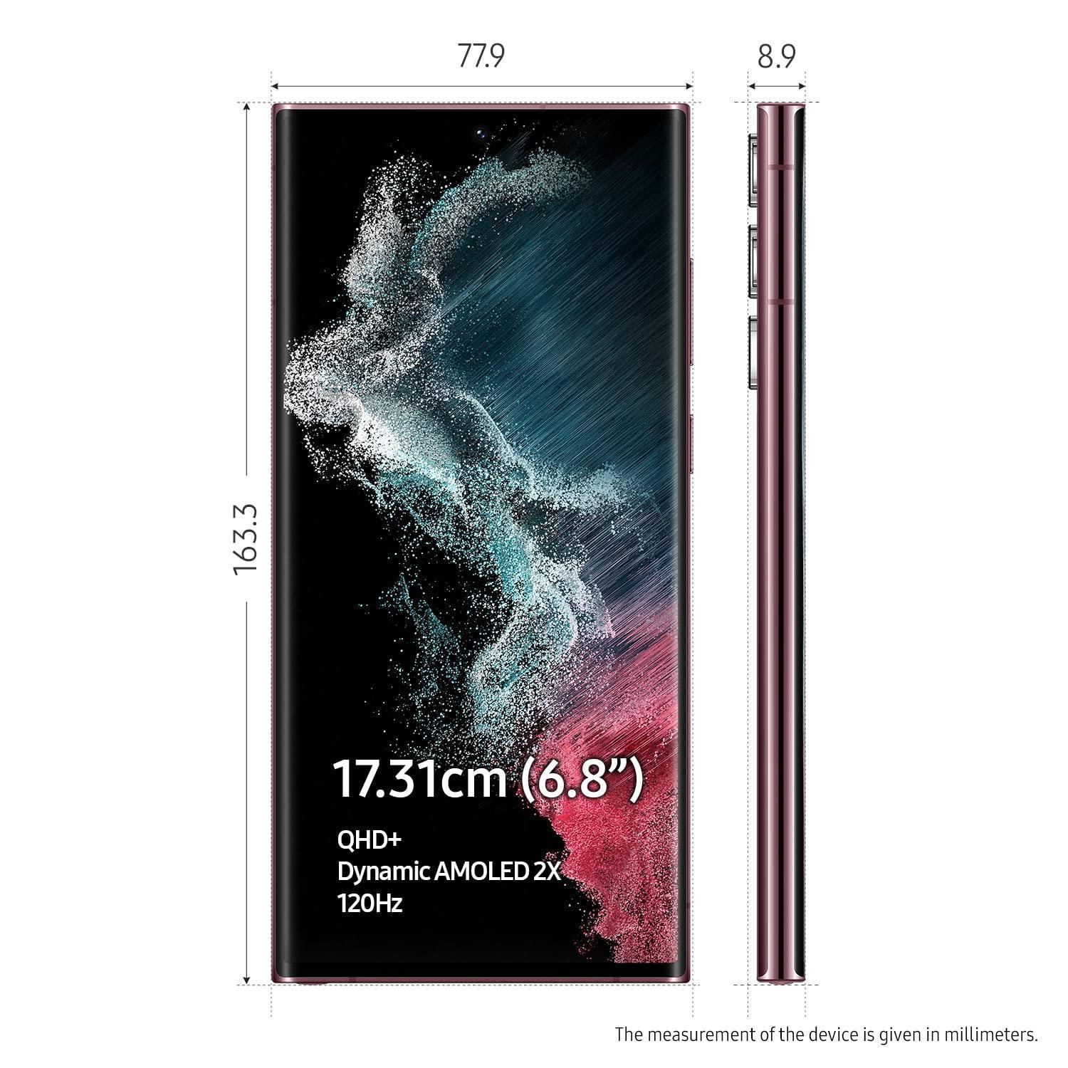 Samsung Galaxy S22 Ultra 5G (Burgundy, 12GB, 512GB Storage) Used - Image 3