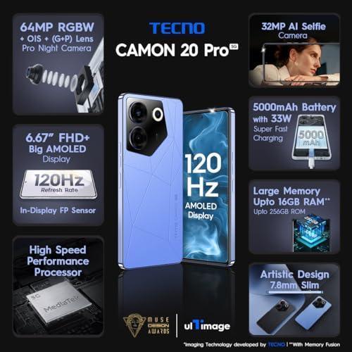 TECNO Camon 20 Pro 5G (Serenity Blue, 8GB RAM,128GB Storage) Used - Image 7