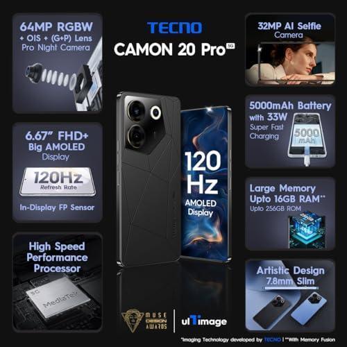 TECNO Camon 20s Pro 5G (Dark Welkin, 8GB RAM,128GB Storage) Refurbished - Image 7