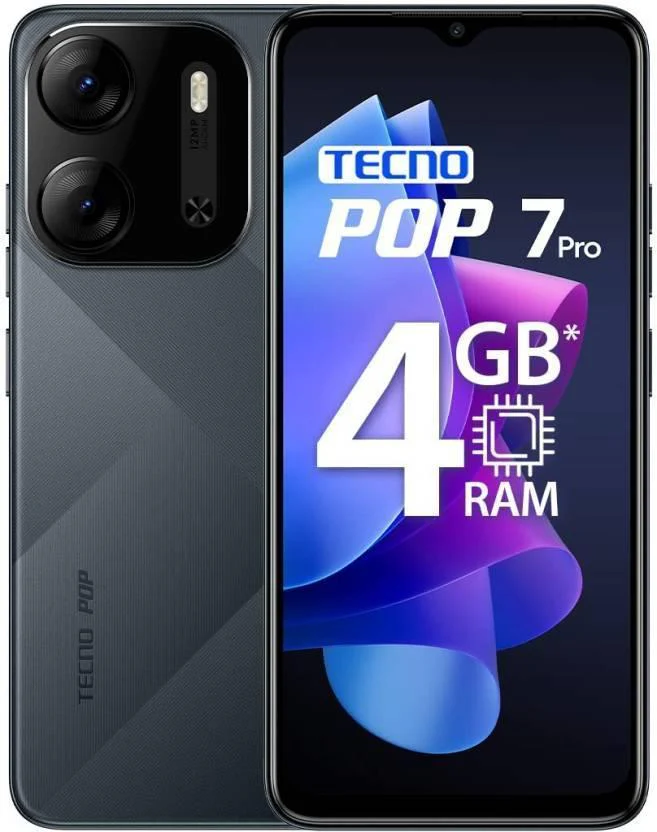 Tecno Pop 7 pro (Endless Black, 64 GB) (2 GB RAM) Refurbished