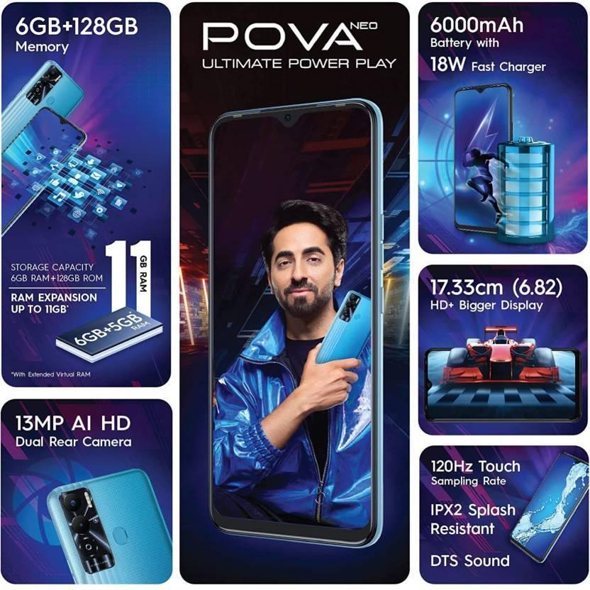 Tecno Pova Neo (Geek Blue, 128 GB) (6 GB RAM) Refurbished - Image 3