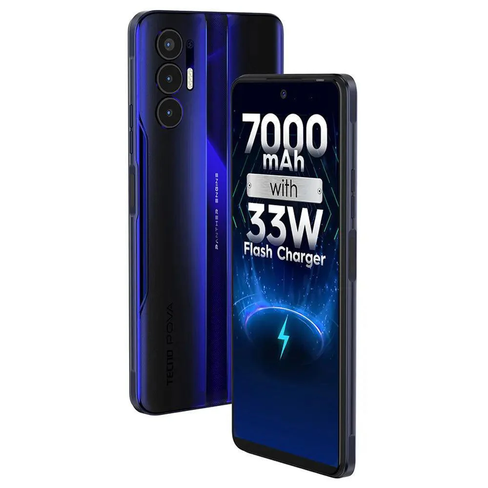 Tecno POVA3 64 GB, 4 GB RAM, Electric Blue, Mobile Phone Refurbished - Image 4