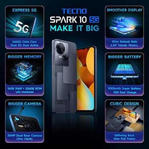 TECNO Spark 10 5G (Meta Black, 8GB RAM,256GB Storage)|16GB Expandable RAM | Ultra Clear 50MP Superior Rear Camera| Dimensity 6020 7nm Powerful 5G Processor - Image 6