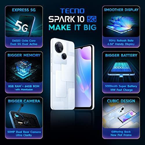 TECNO Spark 10 5G (Meta White, 4GB RAM,64GB Storage)|8GB Expandable RAM | Ultra Clear 50MP Superior Rear Camera| Dimensity 6020 7nm Powerful 5G Processor - Image 6