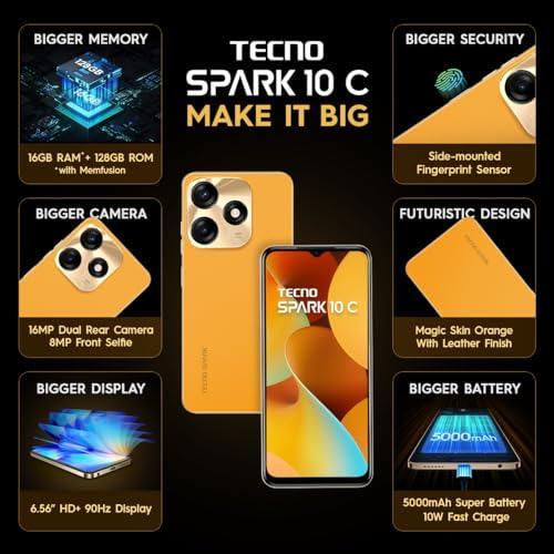 TECNO Spark 10C (Magic Skin Orange, 8GB RAM,128GB Storage) Refurbished - Image 6