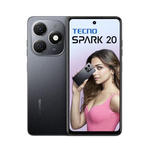 TECNO Spark 20 | Gravity Black, (16GB*+128GB)| 32MP Selfie + 50MP Main Camera| 90Hz Dot-in Display with Dynamic Port & Dual Speakers with DTS| 5000mAh Battery |18W Type-C| Helio G85 Processor
