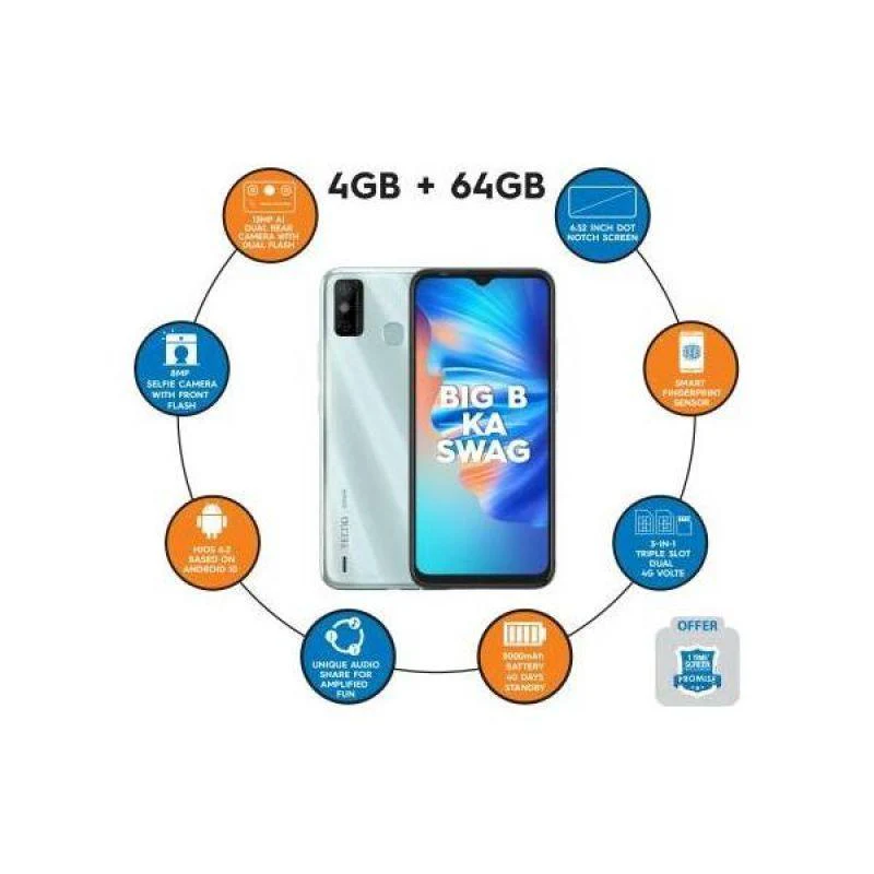 Tecno Spark 6 Go (Mystery White, 64 GB) (4 GB RAM) | Refurbished - Image 2