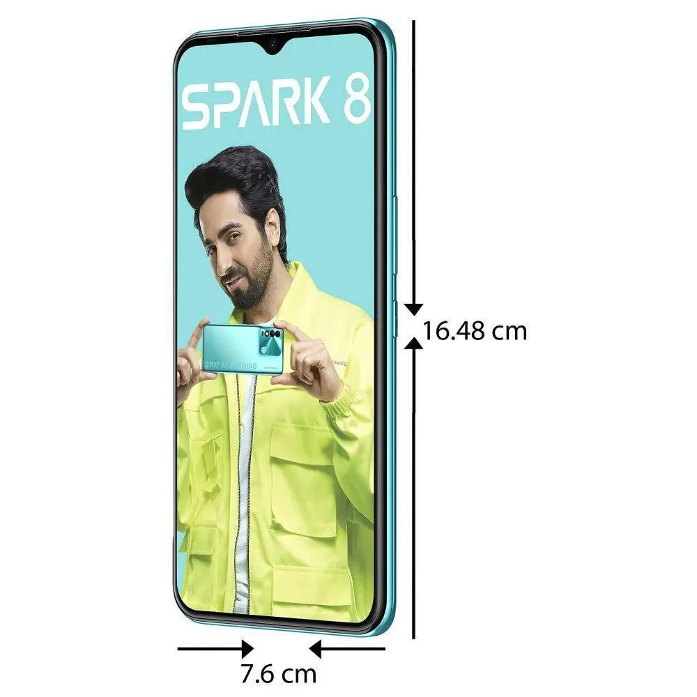 Tecno Spark 8 64GB, 4GB RAM, Turquoise Cyan, Mobile Phone Refurbished - Image 2
