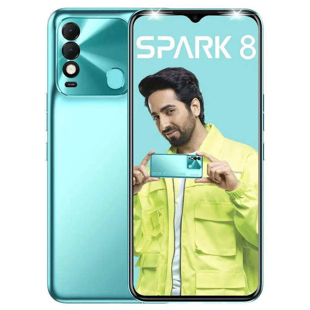 Tecno Spark 8 64GB, 4GB RAM, Turquoise Cyan, Mobile Phone Refurbished - Image 5