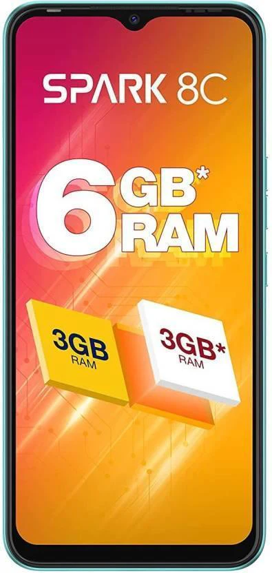 Tecno Spark 8C (Turquoise Cyan, 64 GB) (3 GB RAM) Refurbished