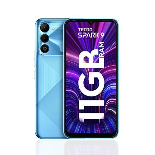 TECNO Spark 9 (Sky Mirror, 6GB RAM,128GB Storage) | 11GB Expandable RAM Refurbished