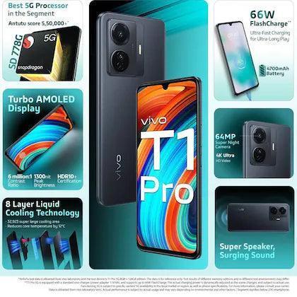 Vivo T1 Pro 5G 128 GB, 8 GB RAM, Turbo Black Refurbished - Image 3