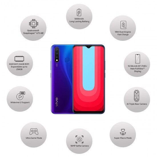 Vivo U20 Blazing Blue, 6GB RAM, 64GB - Image 2