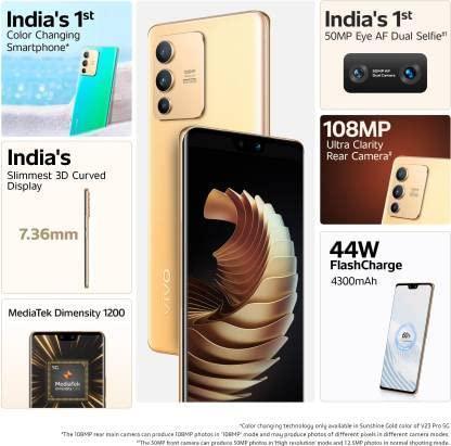 Vivo V23 Pro 5G (Sunshine Gold, 8GB RAM, 128GB Storage) Preowned - Image 4
