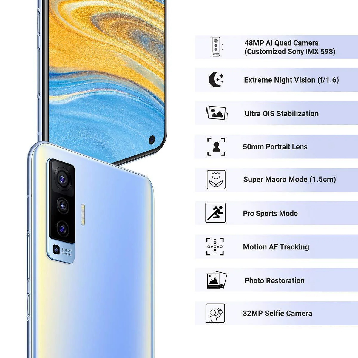 Vivo X50 (Frost Blue, 8GB RAM, 256GB Storage) Refurbished - Image 8