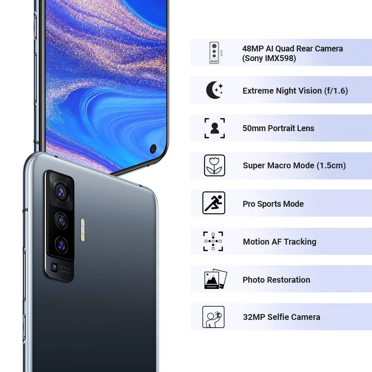 Vivo X50 (Glaze Black, 8GB RAM, 128GB Storage) Refurbished - Image 8