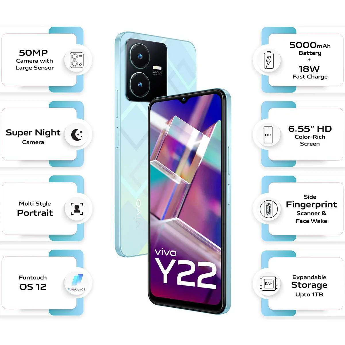Vivo Y22 (Metaverse Green, 4GB RAM, 128GB Storage) Preowned - Image 8