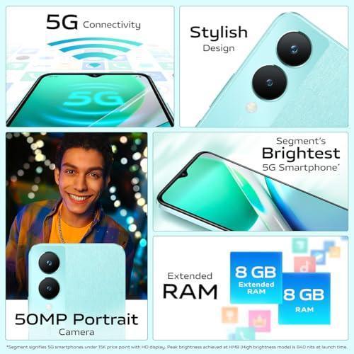 Vivo Y28 5G (Glitter Aqua, 4GB RAM, 128GB Storage) Refurbished - Image 4