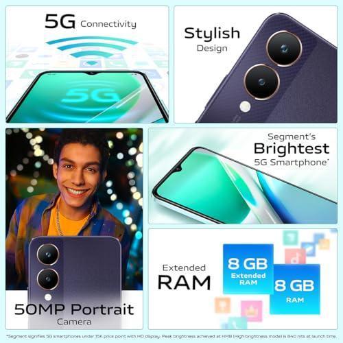 Vivo Y28 5G(Crystal Purple, 4GB RAM, 128GB Storage) Refurbished - Image 4