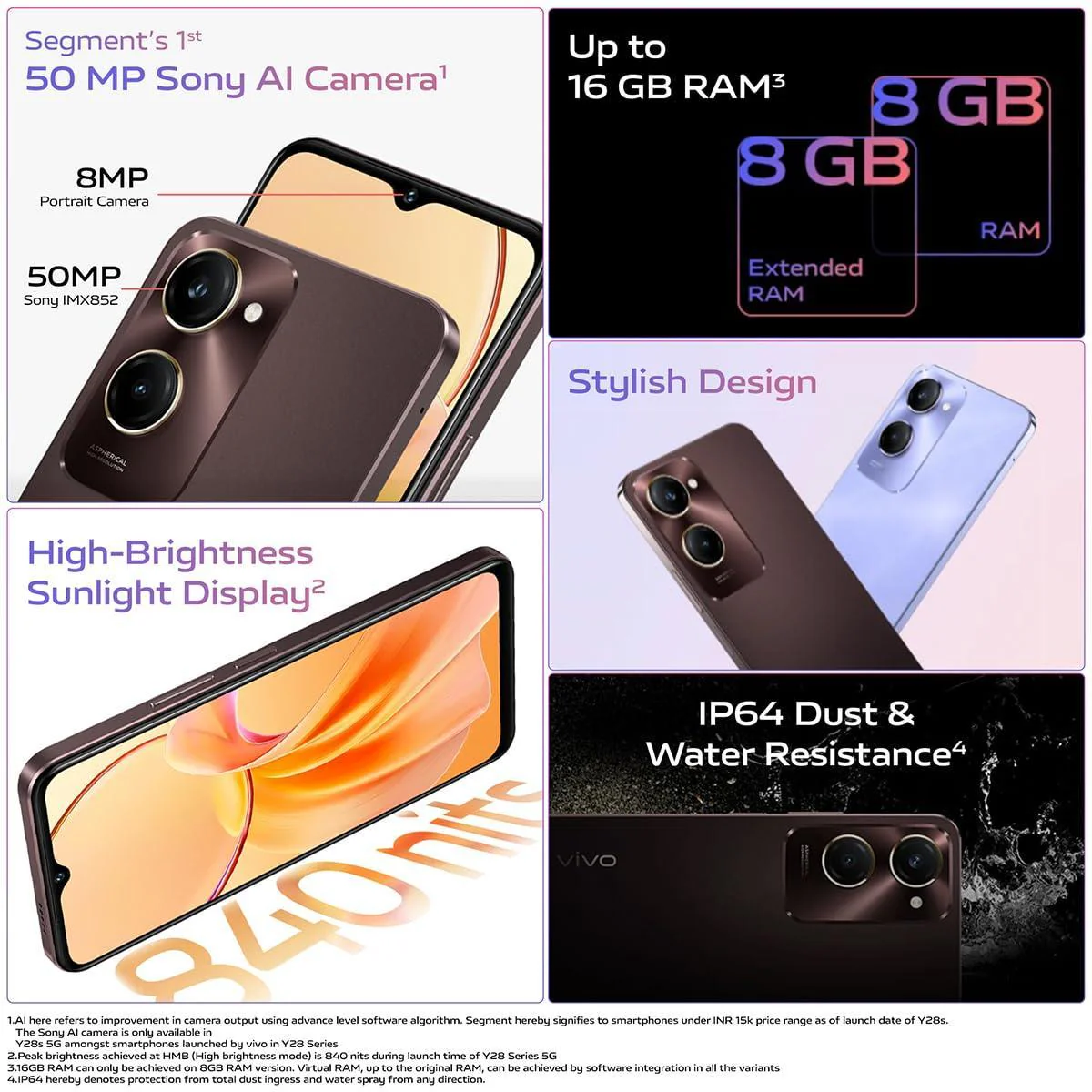 vivo Y28s 5G (Twinkling Purple, 6GB RAM, 128GB Storage) Refurbished - Image 9