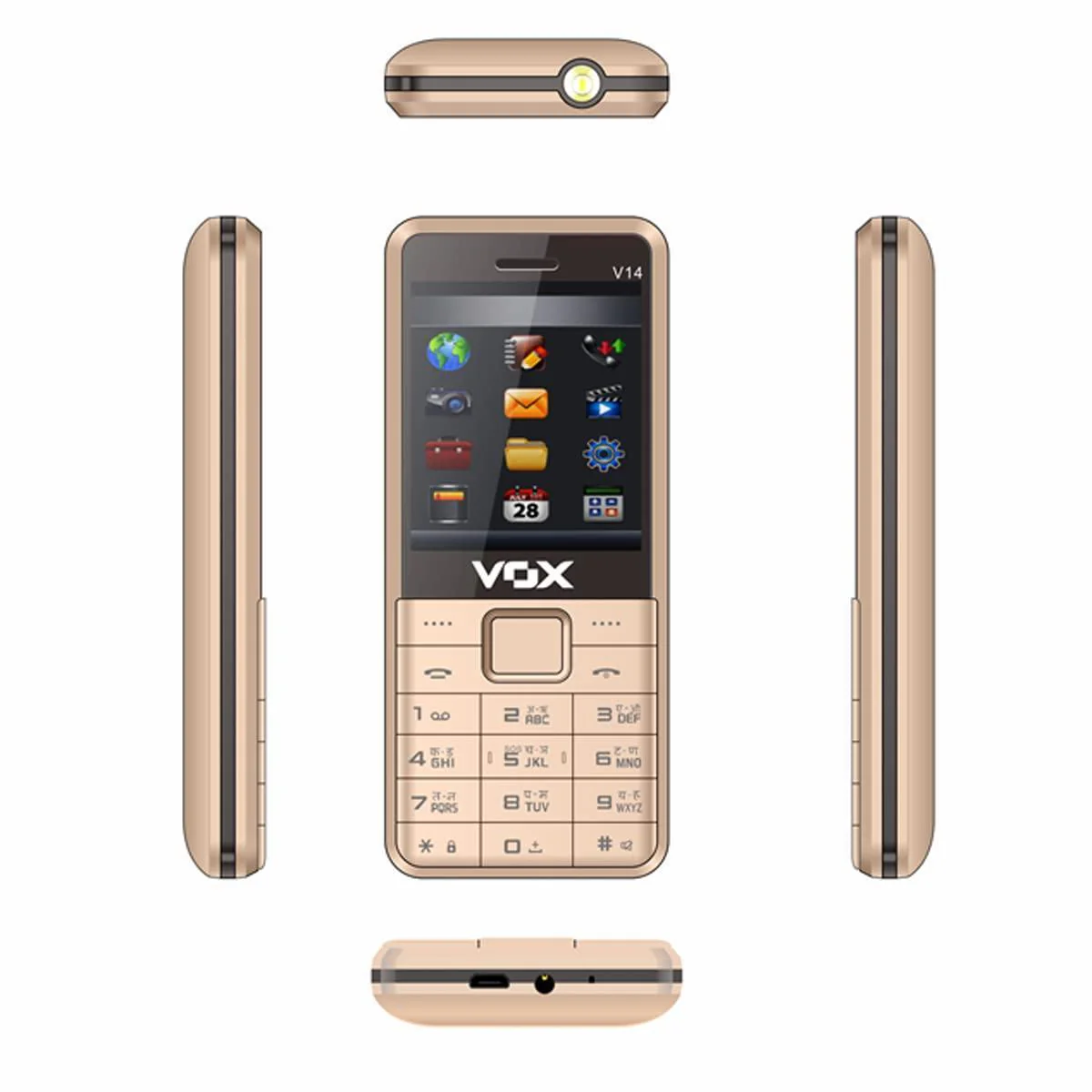 Vox V14 Keypad Mobile (2.4 Inch, Dual Sim) (Brown) Refurbished - Image 4