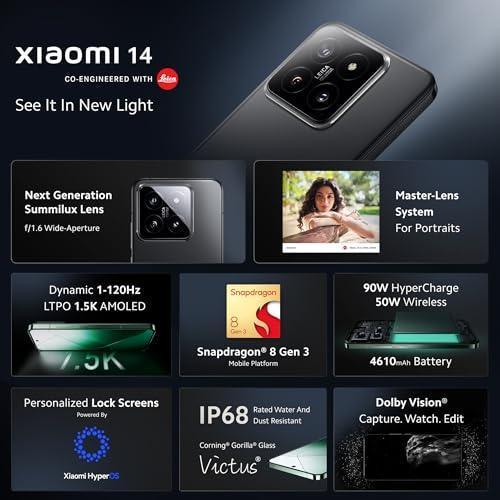 Xiaomi 14 (Black, 12GB RAM, 512GB Storage) | 50MP Leica Professional Optics Refurbished - Image 9
